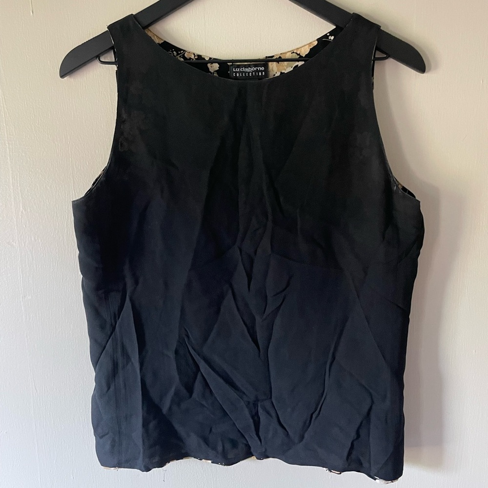 Reversible! Vintage Liz Claiborne Silk Floral Tank Top - Picture 6 of 6